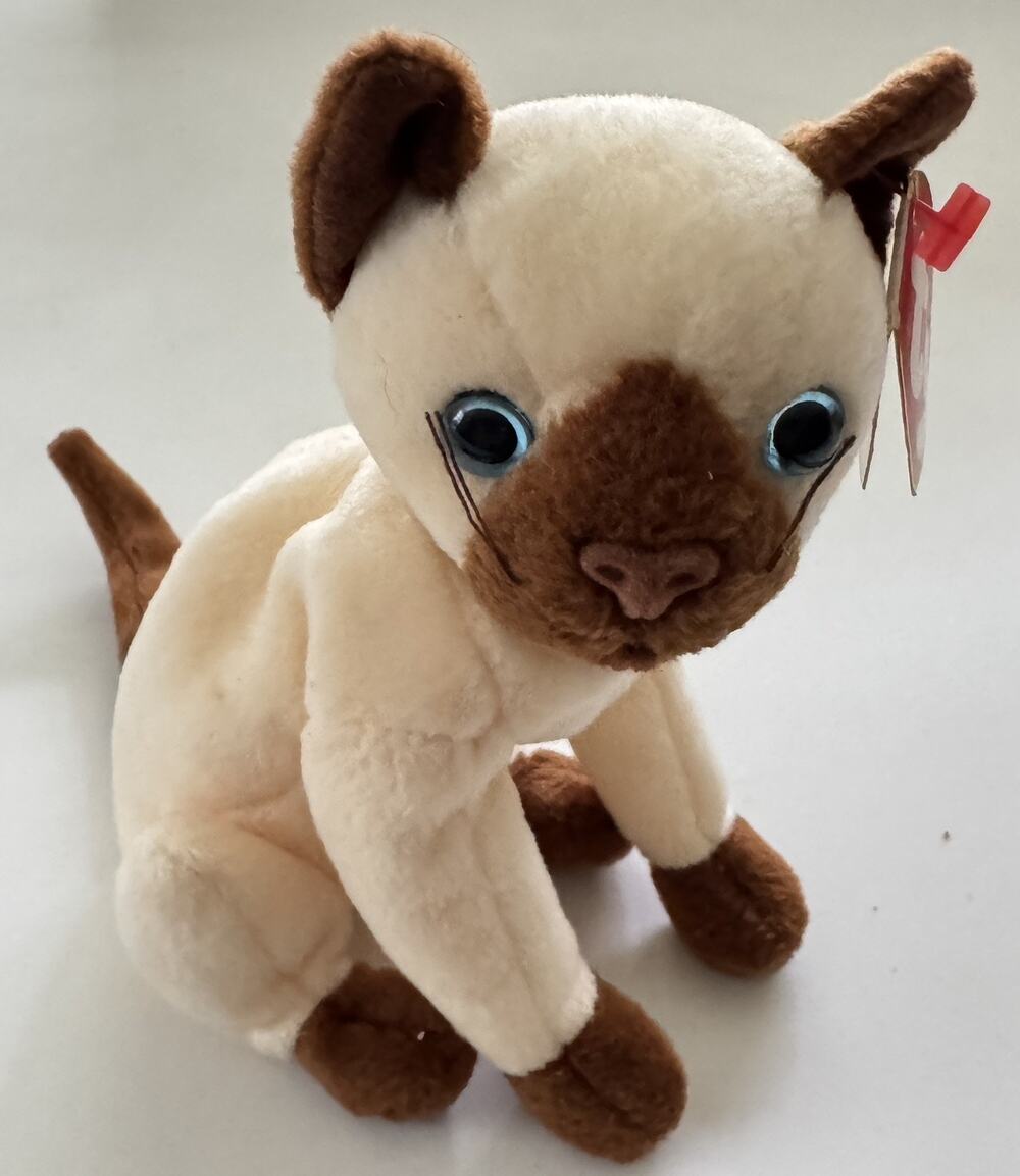 TY Siam the Siamese Cat Beanie Baby With Tags Kitten